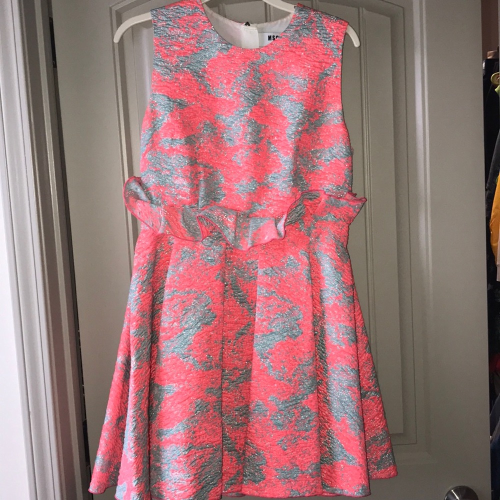 MSGM Pink and Blue fluorescent dress